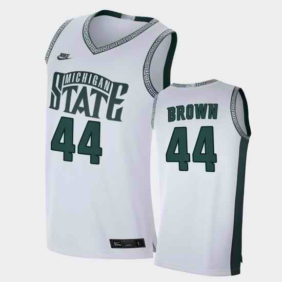 Men Michigan State Spartans Gabe Brown Retro Limited White College Basketball Jersey
